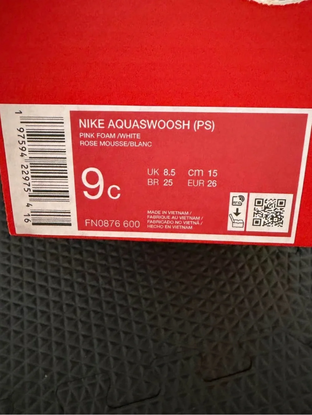Nike Aquaswoosh size 9c Pink